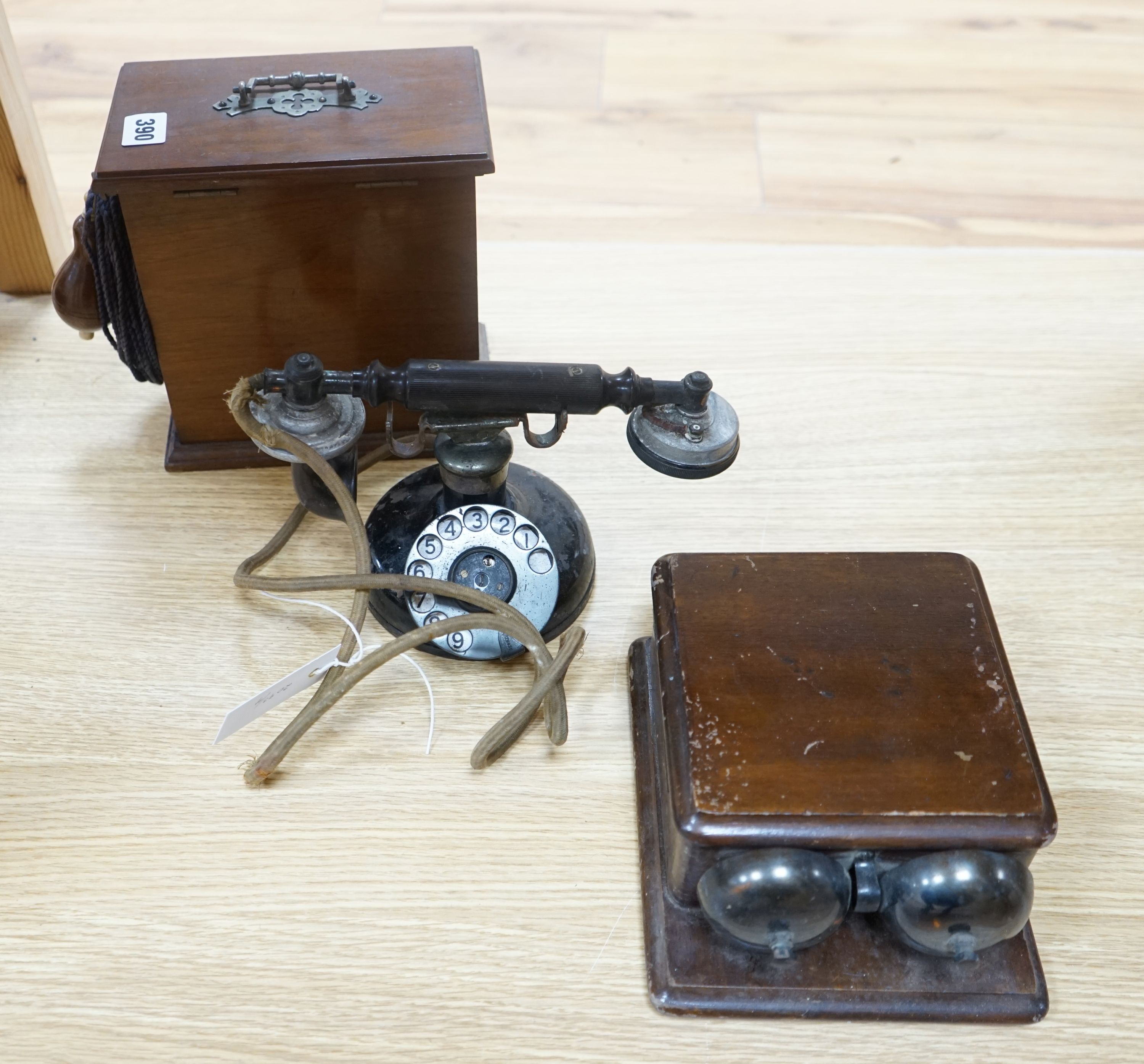 Three vintage telephone sets